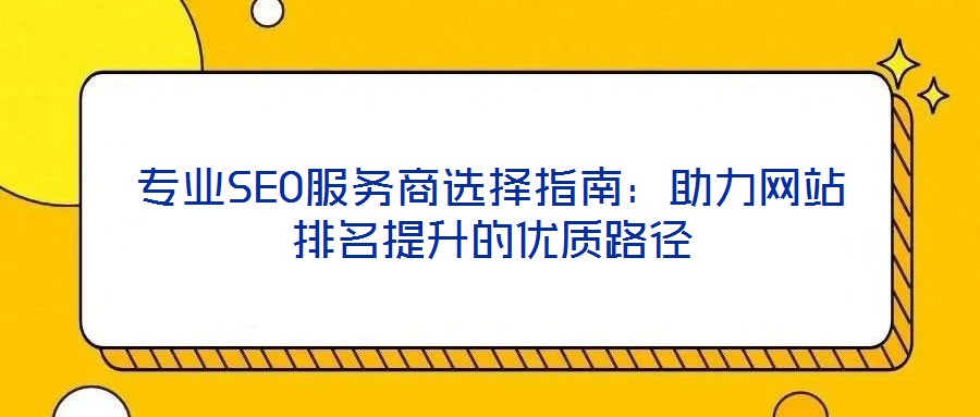 專業(yè)SEO服務(wù)商選擇指南：助力網(wǎng)站排名提升的優(yōu)質(zhì)路徑