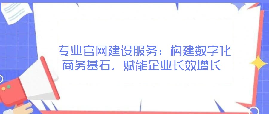  專業(yè)官網(wǎng)建設服務：構建數(shù)字化商務基石，賦能企業(yè)長效增長