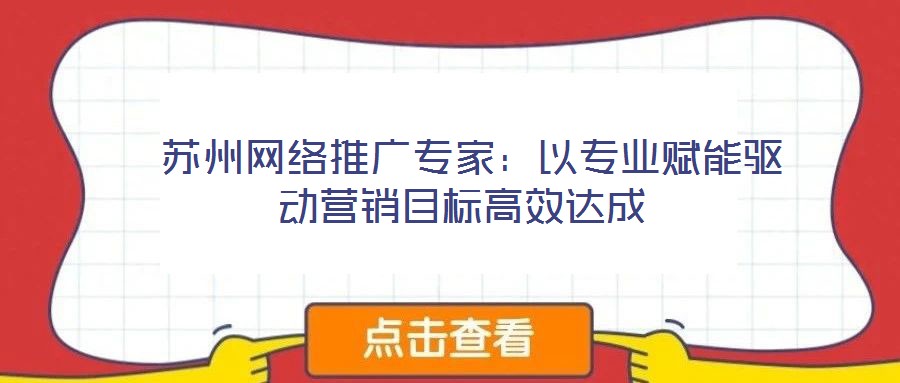  蘇州網(wǎng)絡(luò)推廣專家：以專業(yè)賦能驅(qū)動營銷目標(biāo)高效達(dá)成